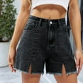 thumbnail image 2 of OSOLU Solid Color Jean Shorts For Women High Waisted Casual Denim Shorts Cute Trendy Summer Denim Jorts With Pockets Daily Relaxed Fit Breathable Bottoms, 2 of 7