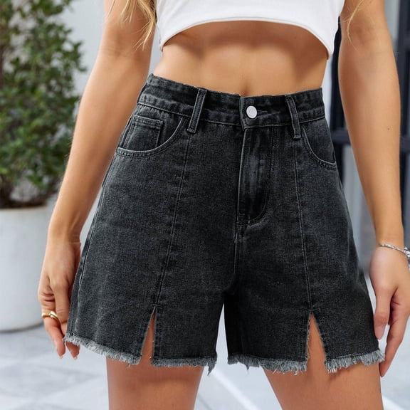Hauaitttt Jean Shorts for Women High Waisted Casual Denim Shorts Cute Trendy Summer Denim Jorts with Pockets Womens Casual Dress Pants for Work Womens Business Casual Pants Petite Womens Hiking Pants