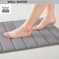 thumbnail image 4 of 2 Piece Striped Design Solid Memory Foam Bathroom Rug Set Non-Slip, 4 of 6