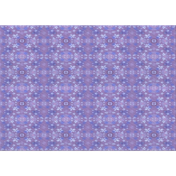 Ahgly Company Indoor Rectangle Patterned Purple Mimosa Purple Area Rugs, 8' x 10'