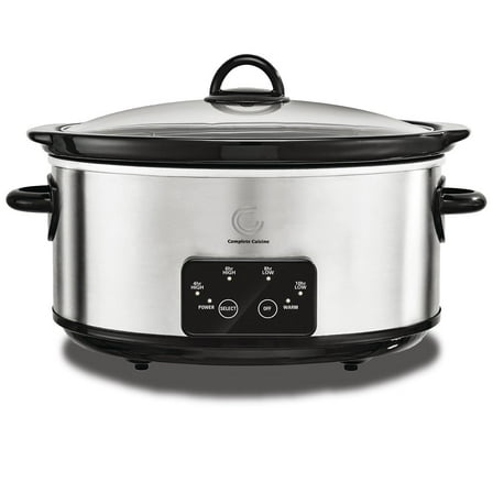 Complete Cuisine 6.0 QT Programmable Slow Cooker, Stainless Steel