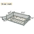 thumbnail image 4 of Jopath Full Size Floor Bed Frame,Montessori Bed with Guardrails and Door,with Slatted Base,for Kids,Boys,Girls,Gray, 4 of 9