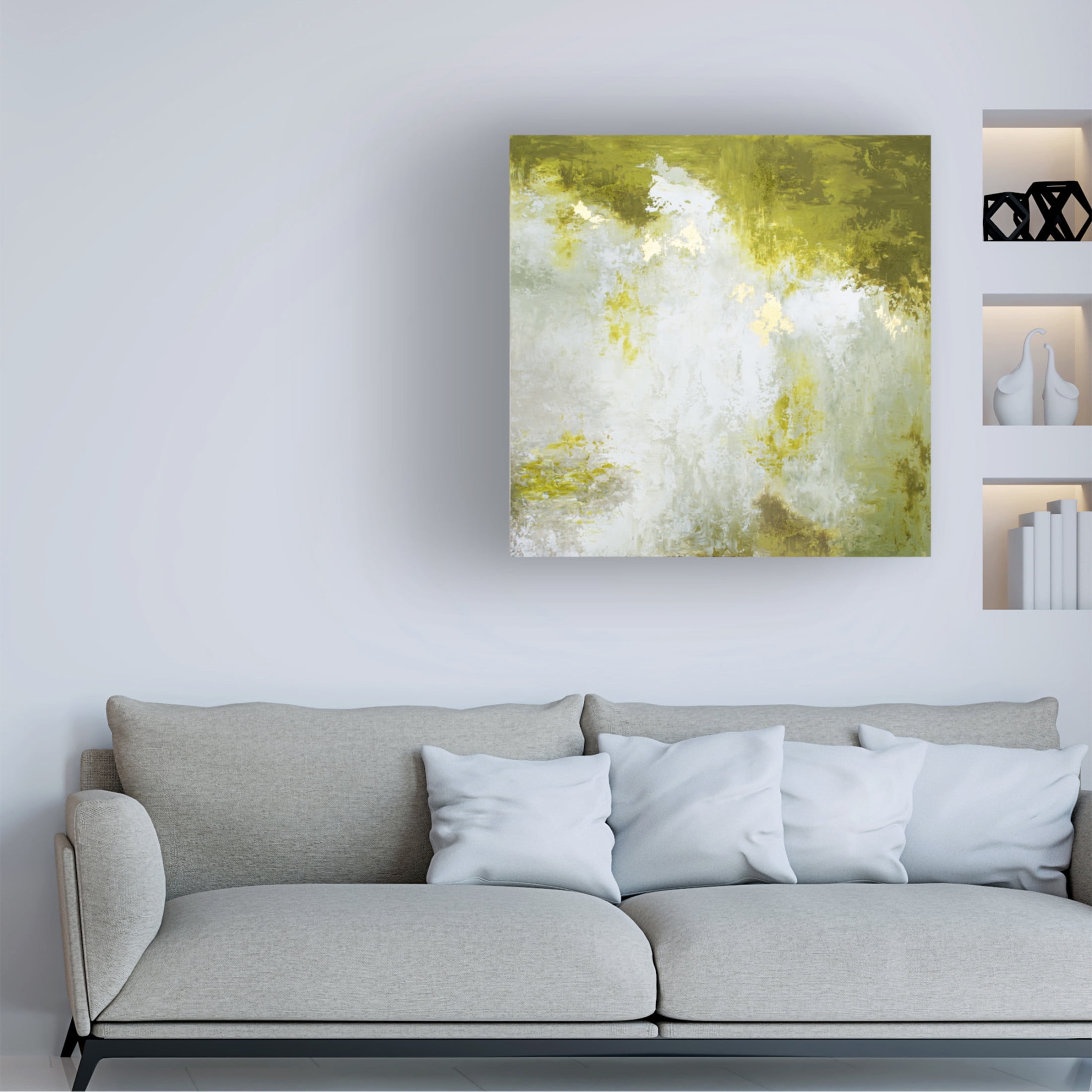 Trademark Fine Art Alyson Storms  Abstract Blue Red Green 3 Canvas Wall Art