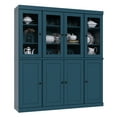 thumbnail image 5 of Palace Imports 100% Solid Wood Kitchen Pantry Storage Cabinet with Glass Doors, Adjustable Shelves and 2-Drawers, Teal Blue, 5 of 6