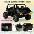 thumbnail image 7 of Infans 12V 2 Seater Ride On UTV Dump Truck Remote w/ Electric Dump Bed & Shovel Black, 7 of 7