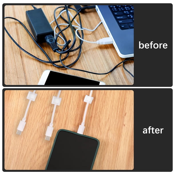 Eigraketly Clip organizador de cables versátil, 40 pack/lote, para una fácil gestión de cables, organización duradera Herramientas y ferretería blanco