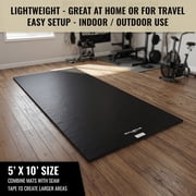 Dollamur 5x10x1.25 Wrestling Mat, Black, Workout, Exercise, Gymnastics, Yoga