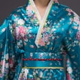 thumbnail image 4 of THY COLLECTIBLES Women's Silk Traditional Japanese Kimono Robe/Bathrobe / Party Robe (Lake Blue), 4 of 6