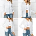 thumbnail image 2 of Soft Acrylic Knitted Cardigan Long Sleeve Round Neck Button Down Crop Top Women's Lightweight Fall Sweater Daily Wear, 2 of 9