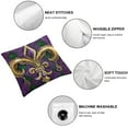 thumbnail image 4 of Nawypu  Mardi Gras Pillow Cover Fleur De Lis Beads Decor Holiday Farmhouse Pilow Case Decoration for Home Sofa Couch  2pc, 4 of 6