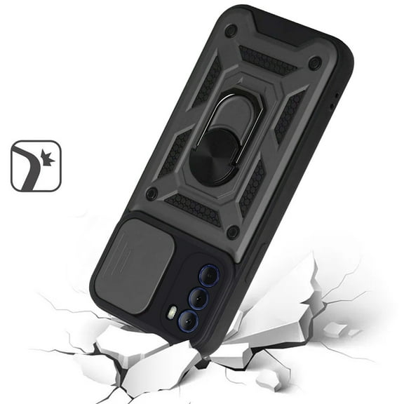 For Motorola Moto G Stylus 5G 2022 Hybrid Cases with Camera Lens Cover and Ring Holder Kickstand Rugged Dual Layer Hard Cover ,Xpm Phone Case [ Silver ]