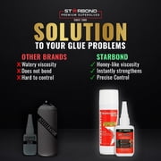 STARBOND Thick CA Glue (2 oz.) with Accelerator (6 fl oz.) - Super Craft Glue for Wood, Plastic, Metal, Leather, Ceramic - Cyanoacrylate Glue for Woodworking, Woodturning, Guitar, Hobby (3)