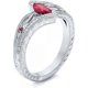 thumbnail image 2 of Women Ring Inlaid with Oval Artificial Gems Rhinestone Shiny Ring Jewelry Birthday Gifts (Rose red, Size 10), 2 of 4
