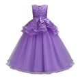 thumbnail image 5 of Trendfront Girls Dress Crew Neck Sleeveless Floral Bowknot Long Formal Princess Gown Birthday Party Evening Gown 5-16 Years, 5 of 6