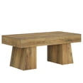 thumbnail image 3 of Fnova Farmhouse 47 Inch Rectangle Wooden Coffee Table, Sturdy Base, Modern Cocktail Tea Table, Accent Center Table for Living Room, Bedroom, 3 of 12
