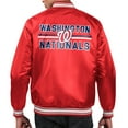 thumbnail image 2 of Men's Starter  Red Washington Nationals Printed Team Logo Satin Varsity Full-Snap Jacket, 2 of 2