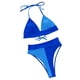 thumbnail image 1 of Traje de baño dividido con estilo para mujer Cintura ahuecada Color de costura Cómodo OAVQHLG3B Store  lin121212, 1 of 3