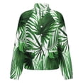 thumbnail image 5 of Jackets for Women Winter Coat Jackets Flannel Stand Collar Jacket(Palm Leaf Realistic Vivid Leaves of Palm Tree,Size:S-4XL), 5 of 7