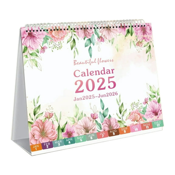 2025 Desk Calendar, Desktop Flip Calendar, Small Standing Memo Organizer, Multicolor Premium Thick Paper Desktop Planner