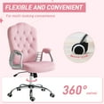 thumbnail image 5 of Vinsetto Office Desk Chair with Adjustable Height and Tilt, Pink, 5 of 9