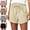 Beige, variant on Summer Sleep Shorts for Women Knitted High Waist Lounge Shorts with Drawstring Solid Color Homewear Pajama Pants Beige S