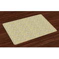 thumbnail image 1 of Ambesonne Vintage Place Mats Set of 4, Romantic Blooming Roses, Standard Size, Earth Yellow and Beige, 1 of 4