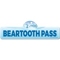 Beartooth Pass Street Sign | Indoor/Outdoor | Skiing Skier Snowboarder Décor for Ski Lodge Cabin Mountian House | SignMission personalized gift