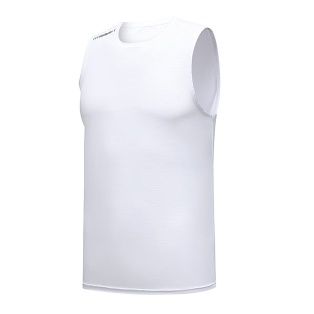 Camiseta deportiva sin mangas de seda helada de secado rápido para hombre - Camiseta sin mangas de gran tamaño con gran capacidad de absorción para correr y hacer fitness