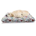 thumbnail image 1 of School Pet Bed, Elementary School Theme Student Supplies Globe Paints and Brushes Books Education, Resistant Pad for Dogs and Cats Cushion with Removable Cover, 24" x 39", Multicolor, by Ambesonne, 1 of 4