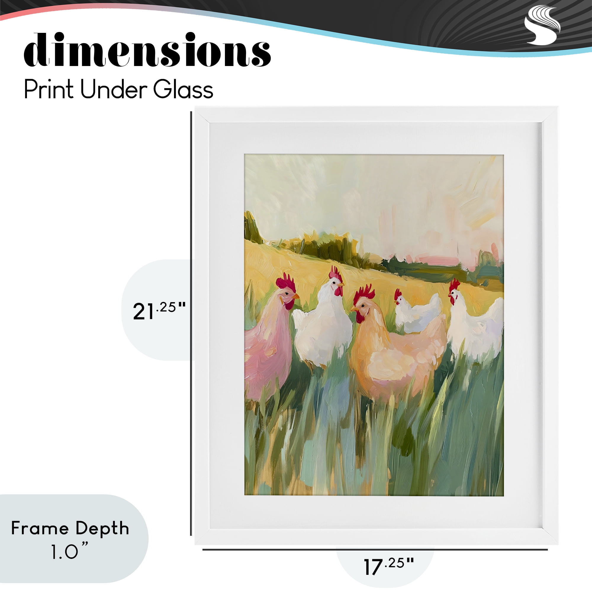 Stupell Industries Sunlit Flock of Chickens White Framed Print Under Glass, design by The Prints Vibe