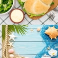 thumbnail image 3 of Joocar Tropical Beach Theme Placemat Set With Palm Leaves Seashells And Starfish Design Linen Table Mats Set Of 4 For Home Kitchen Table Decor 12x18 inch, 3 of 5