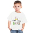 thumbnail image 4 of Zwiiyzr Toddler Baby Boys Girls Summer Clothes Trendy Easter Dwarf Easter Eggs Print Round Neck Print Short Sleeve Top for 3-14 Years White, 4 of 4