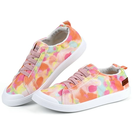 JENN ARDOR Womens Canvas Shoes Low Tops Slip on Fashion Sneakers Comfort Shoe