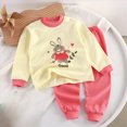 thumbnail image 2 of TOWED22 Toddler Baby Boy Clothes Color Blocking Outfits Fashion Fall Winter Sweatshirt Sweat Pant Kids Tops Shirt Pant Sets Size:5-6 Y,Color:Watermelon Red, 2 of 4