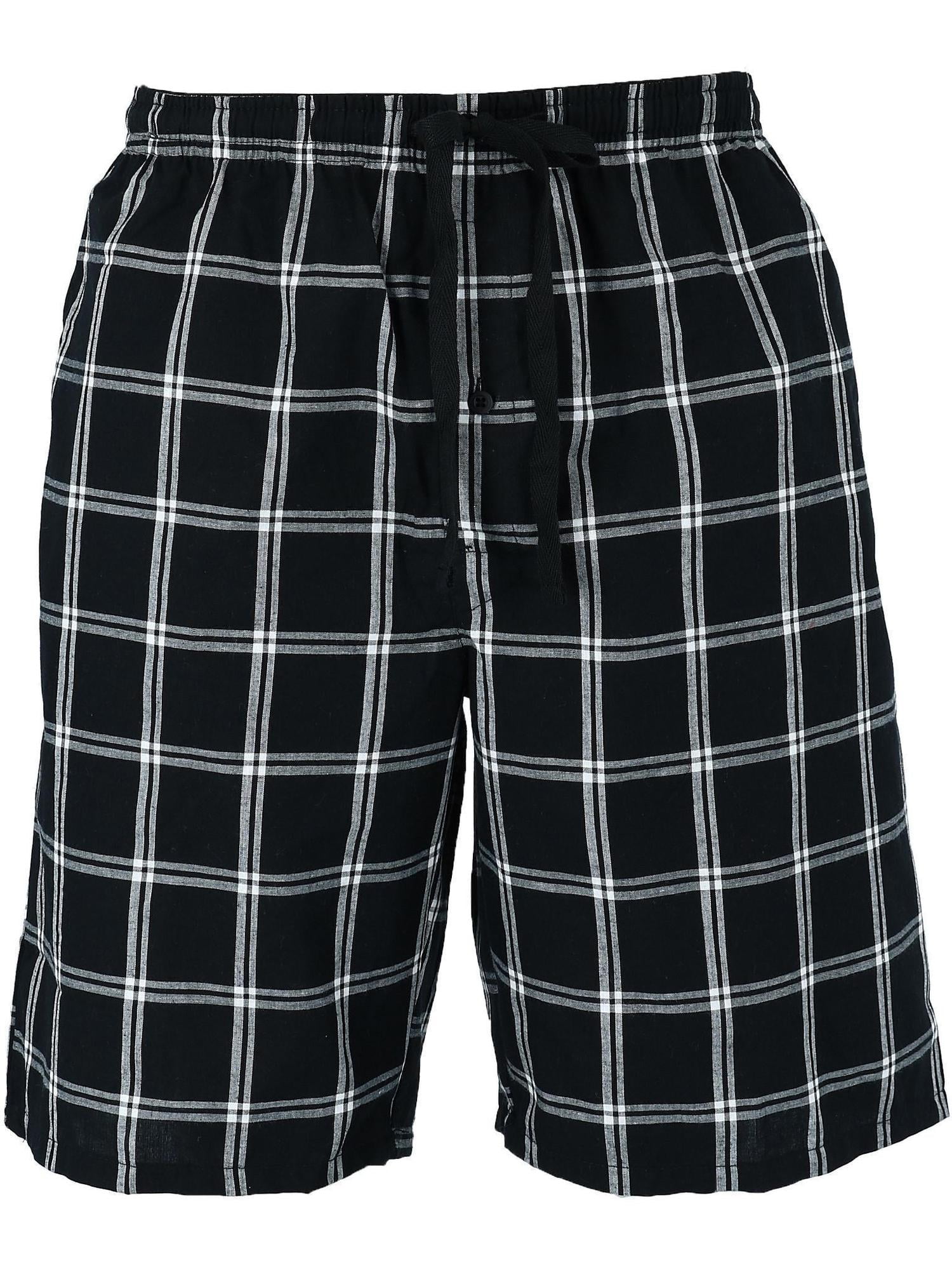 travesura Cumplido imagen Hanes Cotton Madras Drawstring Sleep Pajama Shorts (Men) - Walmart.com