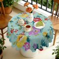 thumbnail image 4 of Round Tablecloth Family Cover 60 Inch Polyester Waterproof Stain Wrinkle Free flower for Kitchen, 4 of 5