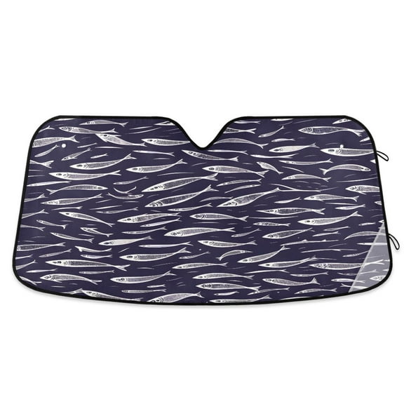 ALAZA Group Of Fish Windshield Sun Shade Car Foldable Visor Block UV Rays Protector 55"x27.6"