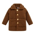 thumbnail image 2 of KYAIGUO Toddler Girls Dress Fleece Coat Jacket Kids Long Sleeve Button Trench Pocket Baby Winter Lapel Peacoat Outerwear 2-9 Years, 2 of 9
