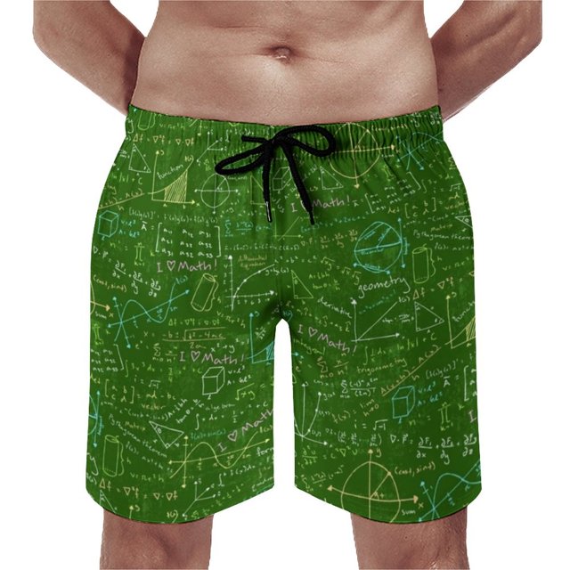 Board Shorts Math Linear Classic Swim Trunks Mathematics Eduion Men Quick Drying Sports Fitness Trendy Board Short Pants