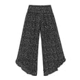 thumbnail image 3 of Womens Palazzo Pants Casual Wide Leg Smocked Elastic Waist High Waisted Wide Leg Lounge Pants Vacation Pants 2026 Summer Cropped Lightweight Casual Pants(Black,L), 3 of 3