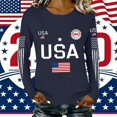 thumbnail image 4 of MEICHEN Graphic Tees for Women Lady 250th Special Pattern Round Neck Casual Comfortable Daily Long Sleeved T Shirt, 4 of 6