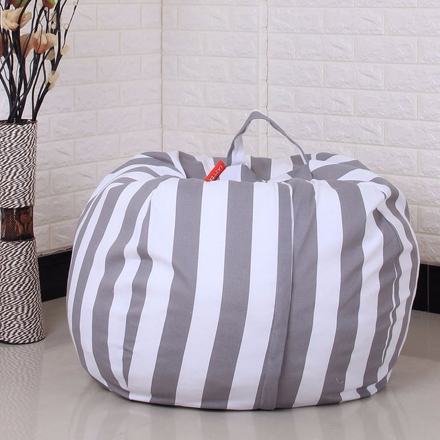 UPGRATOR Portable Toy Storage Bag 1Pcs Grey Canvas Drawstring Closure for Stuffed Animals Home Organization Kids