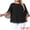 Black, variant on Women's Plus Blouses with Flutter Petal Half Sleeve Chiffon Top 3X Black
