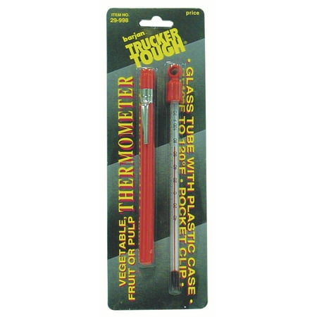 Frit Glass - BARJAN - 6 GLASS TUBE VEGETABLE & FRUIT THERMOMETER WITH HANDY POCKET CLIP. MEASURES -40 DEGREES TO 029998