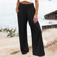 thumbnail image 2 of BUIGTTKLOP Women Palazzo Pants Summer Boho Wide Leg High Waist Casual Lounge Pant 2026 Beach Travel Vacation Outfits, 2 of 6