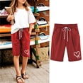 thumbnail image 2 of DeHolifer Girls Sweat Shorts Cotton Linen Casual Summer Loose Drawstring Lounge Running Athletic Shorts with Pockets,3-4Years, 2 of 5