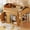 Wood, variant on Harper & Bright Designs Twin Loft Bed with Storage Wardrobe & Cabinet, Solid Wood Modern Loft Bed with LED Headboard and Guardrails for Bedroom, Wood