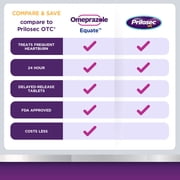 Equate Omeprazole Delayed Release Coated Tablets, Cool Mint, 20 mg, 42 Count, 3 Pack, Compare to Prilosec OTC