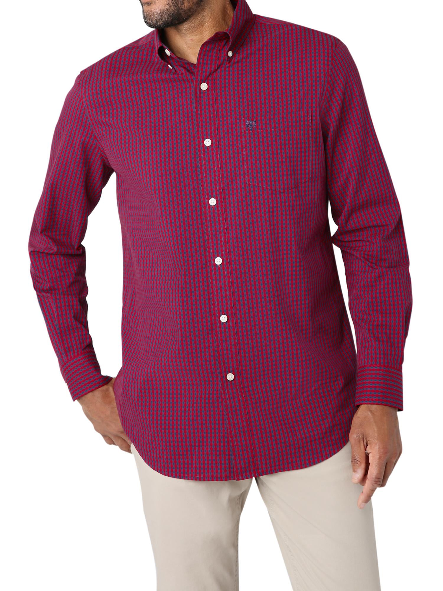 Chaps Men's Long Sleeve Sustainable Easy Care Woven Shirt -Sizes XS up to  4XB