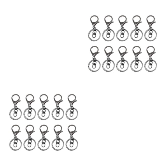 ZheElen 10pack/lot Metal Key Chain Snap Hooks - Accessories For Personalized Keychain Is Low Gun black 2Set